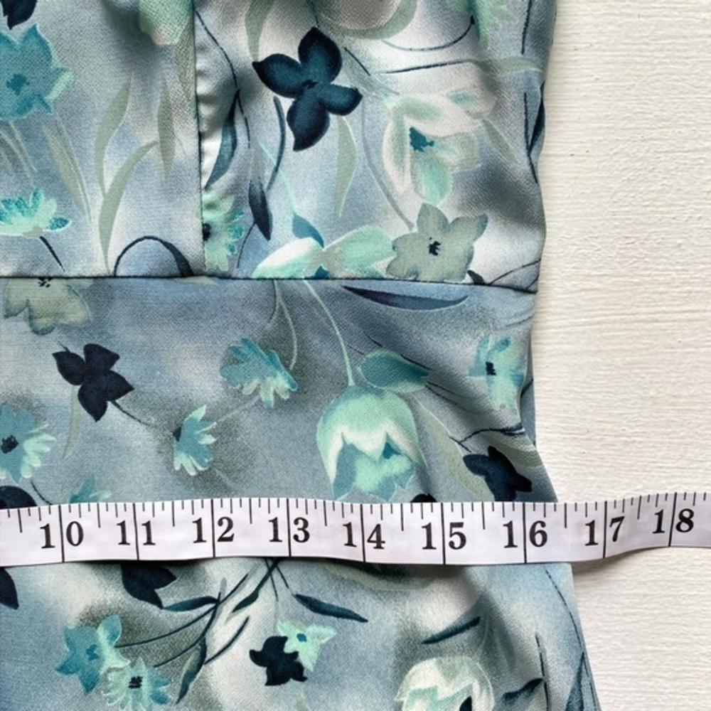 Next Up Vintage Juniors Y2K Blue Floral Maxi Spaghetti Straps Dress - Picture 7 of 9